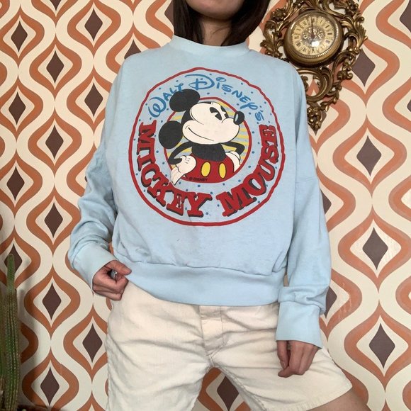 Vintage Mickey Mouse Raglan Sweatshirt - Picture 1 of 6
